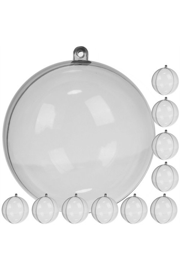 Transparent baubles 12cm set of 10 Ruhhy 22279