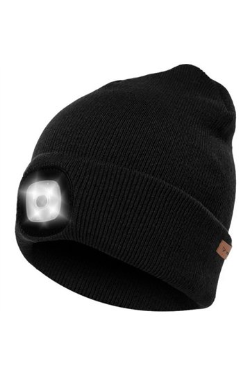 Winter hat with flashlight - black Trizand 22663