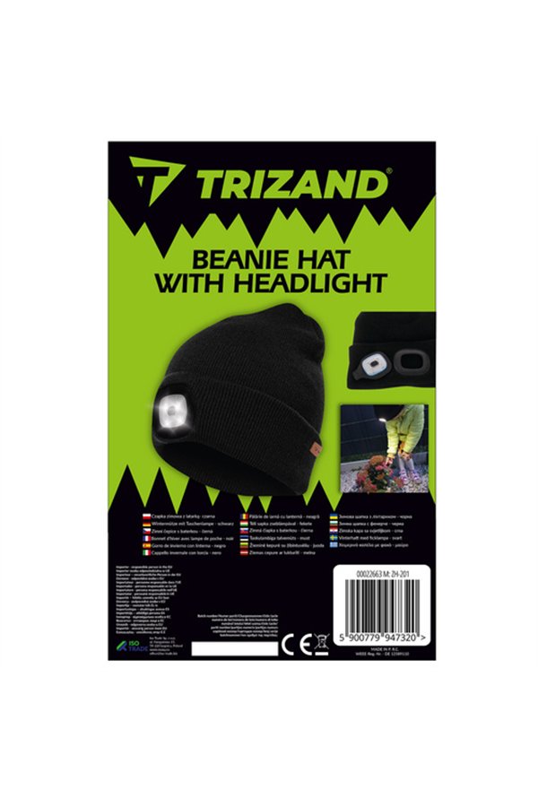 Winter hat with flashlight - black Trizand 22663