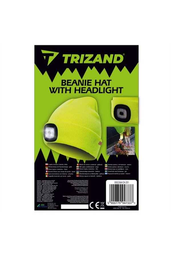 Winter hat with flashlight - yellow Trizand 22664