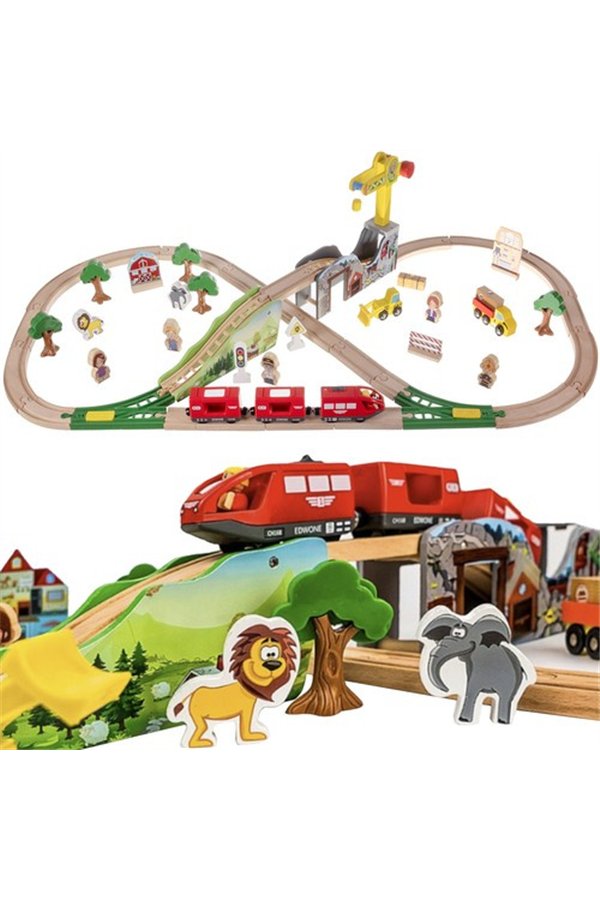 Wooden train track Kruzzel 22495