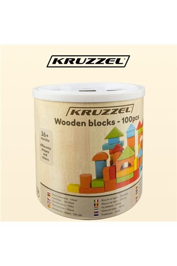 Wooden blocks - 100pcs Kruzzel 22666
