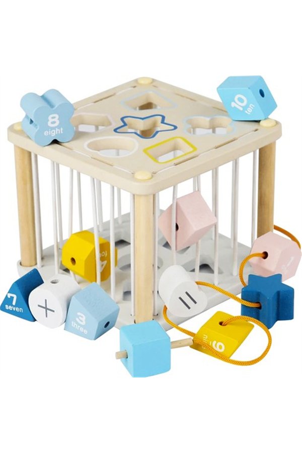 Sorter - wooden sensory cube 22885