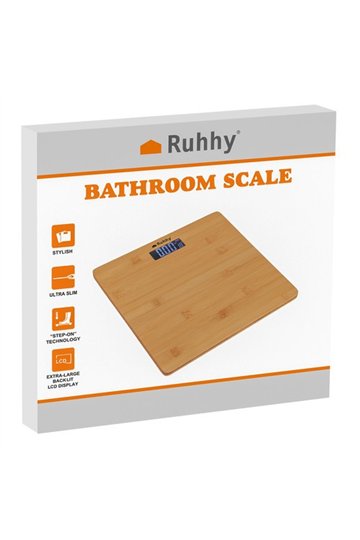 LCD bathroom scale - wooden Ruhhy 22522