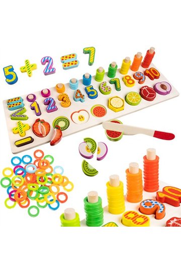 Wooden sorter for fruit and numbers 22607