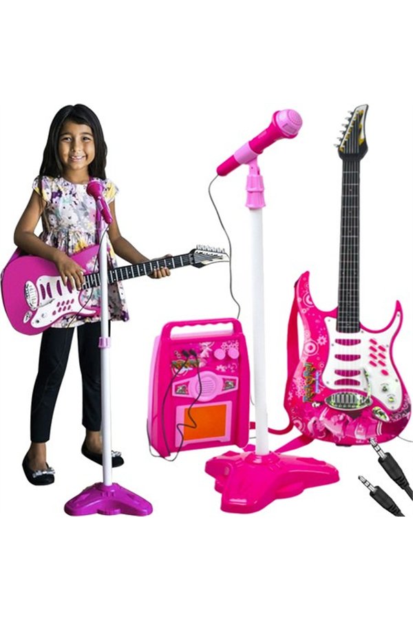 Guitar + microphone + amplifier pink 22407