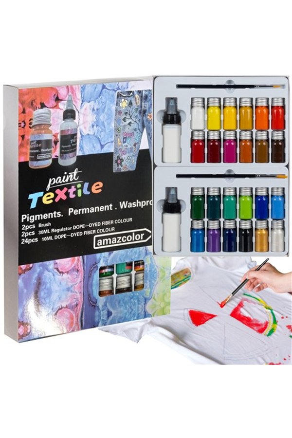 Fabric paints - 24 pcs. 300ml Maaleo 22948