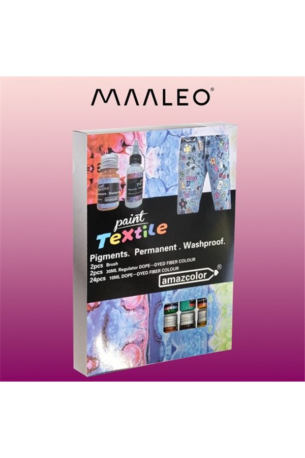 Fabric paints - 24 pcs. 300ml Maaleo 22948
