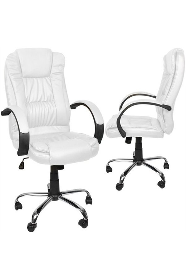 Biroja krēsls, eko āda - balts, Malatec 23240