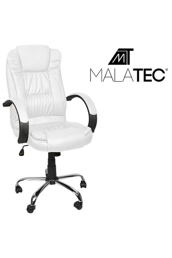 Biroja krēsls, eko āda - balts, Malatec 23240