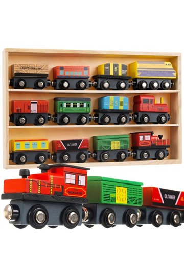Wooden train set 12 pcs Kruzzel 23522