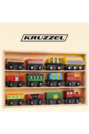 Wooden train set 12 pcs Kruzzel 23522