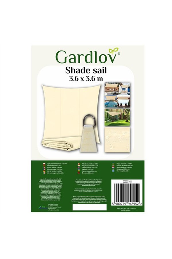Sun sail 3.6x3.6m Gardlov 23165