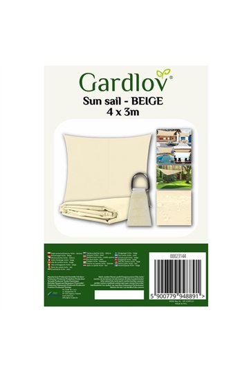 Тент-парус 4x3м - бежевый Gardlov 23144