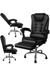 Office chair with footrest - black Malatec 23286