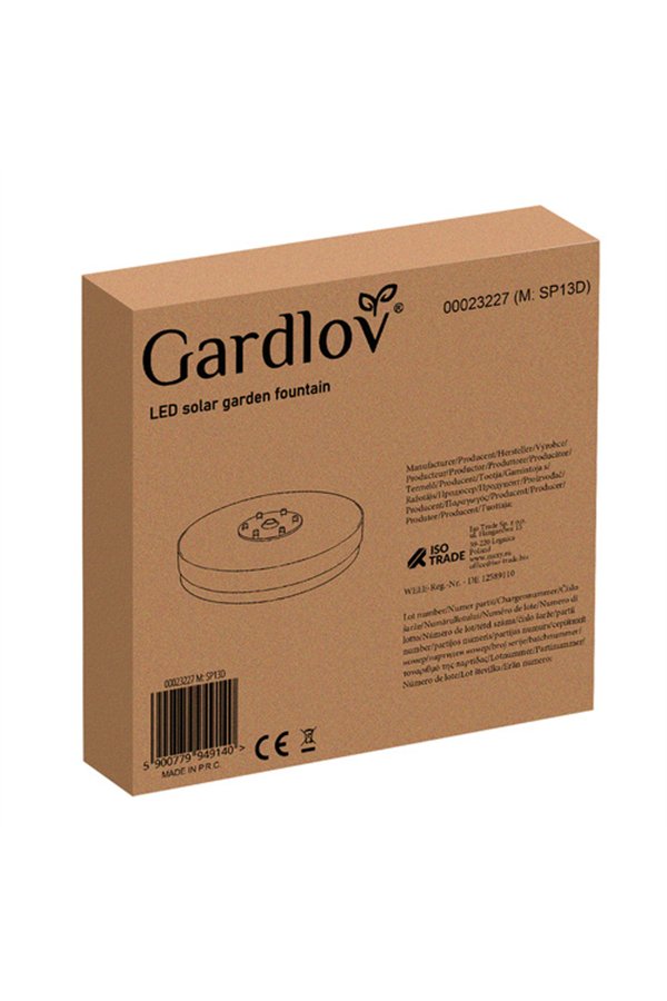 Aurinkoenergialla toimiva puutarhasuihkulähde LED Gardlov 23227