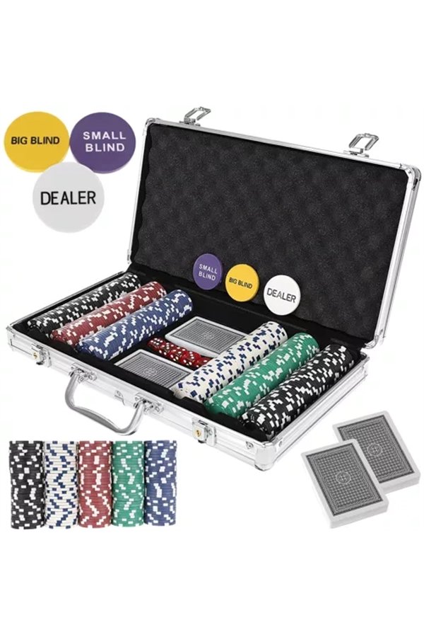 Pokers - 300 žetonu komplekts kastītē HQ 23528