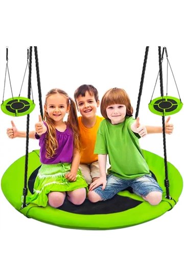 Šūpoles stārķis un ligzda 100 cm zaļas-melnas 23514