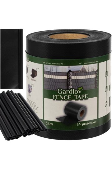 Лента для ограждения 19смх35м 630г/м2 черная 23705