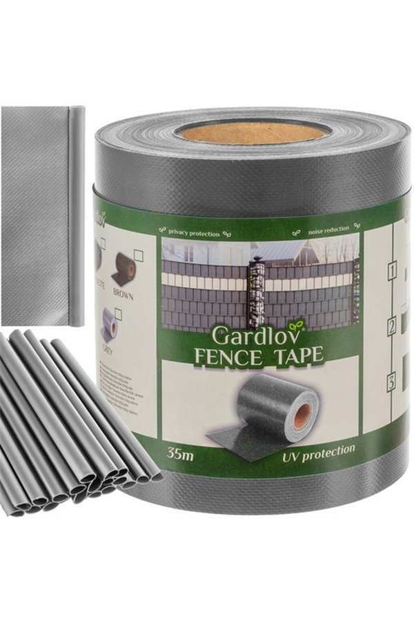 Fencing tape 19cmx35m 630g/m2 gray 23704