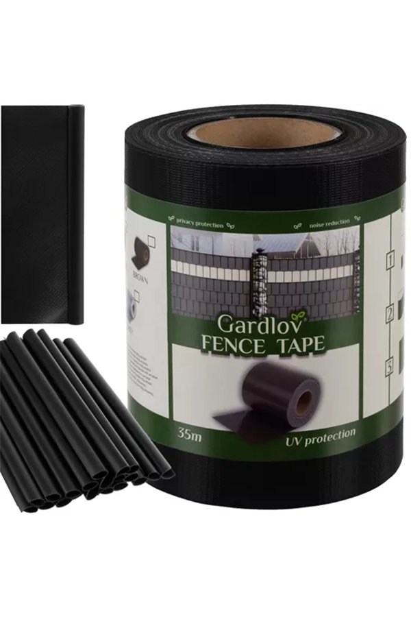 Fencing tape 19cmx35m 450g/m2 black 23698