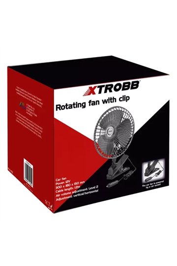 Xtrobb 23194 rotācijas ventilators ar klipsi