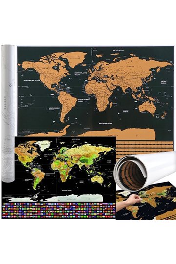 World map scratch card with flags 23443