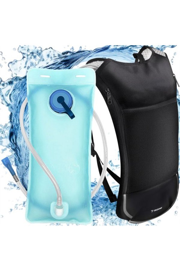 Backpack with water bladder - gray 23489