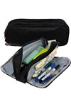 Triple foldable pencil case - black Maaleo 24476