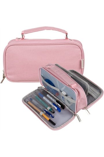 Double extendable pencil case - pink Maaleo 24517