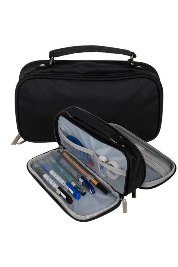 Double extendable pencil case - black Maaleo 24516