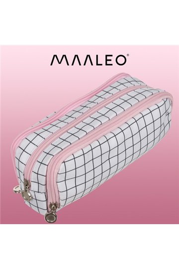 Triple foldable pencil case - checkered Maaleo24514