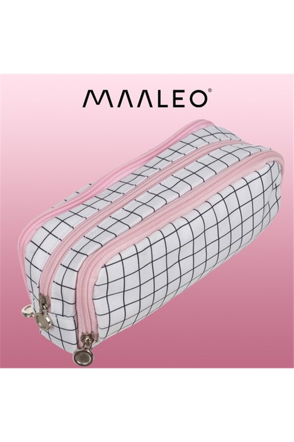 Triple foldable pencil case - checkered Maaleo24514