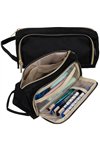 Double extendable pencil case - black Maaleo 24502