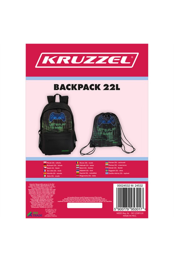 Backpack 22L - school Kruzzel 24532