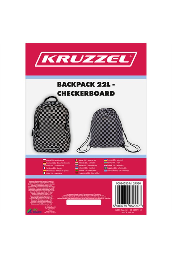 Backpack 22L - checkerboard Kruzzel 24530