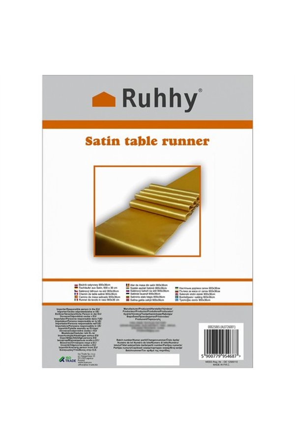 Satin table runner 900x36cm Ruhhy 25065