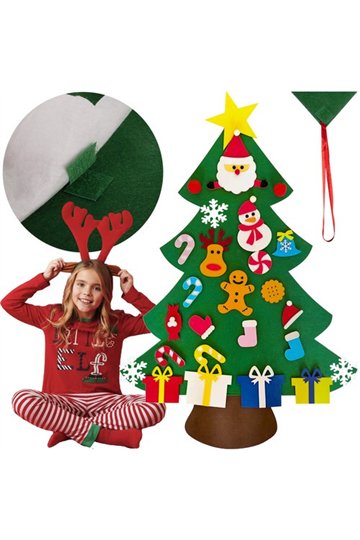 Felt Christmas tree with ornaments 24856