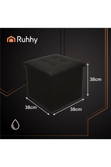 Folding pouffe black Ruhhy 25779