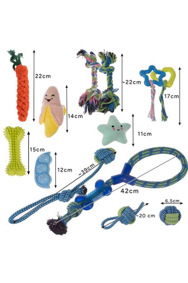 Dog chew toy, tug - set 25384