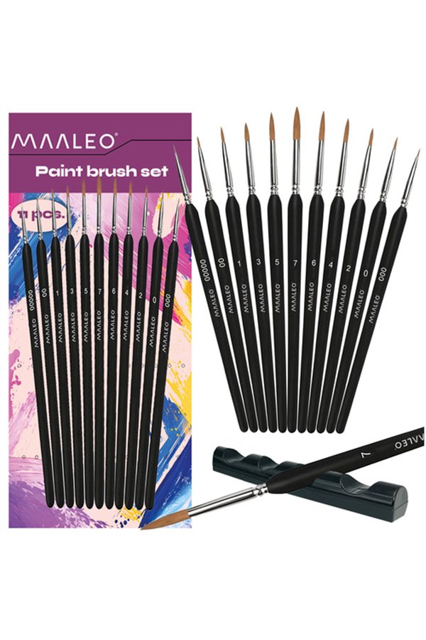 Paint brushes 11pcs with stand Maaleo 26118