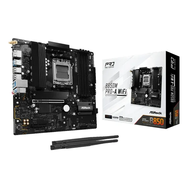 Pagrindinė plokštė ASRock B850M Pro-A WiFi Intel Wi-Fi 6 AMD AM5