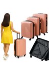 3-in-1 suitcase set - pink Trizand 26663