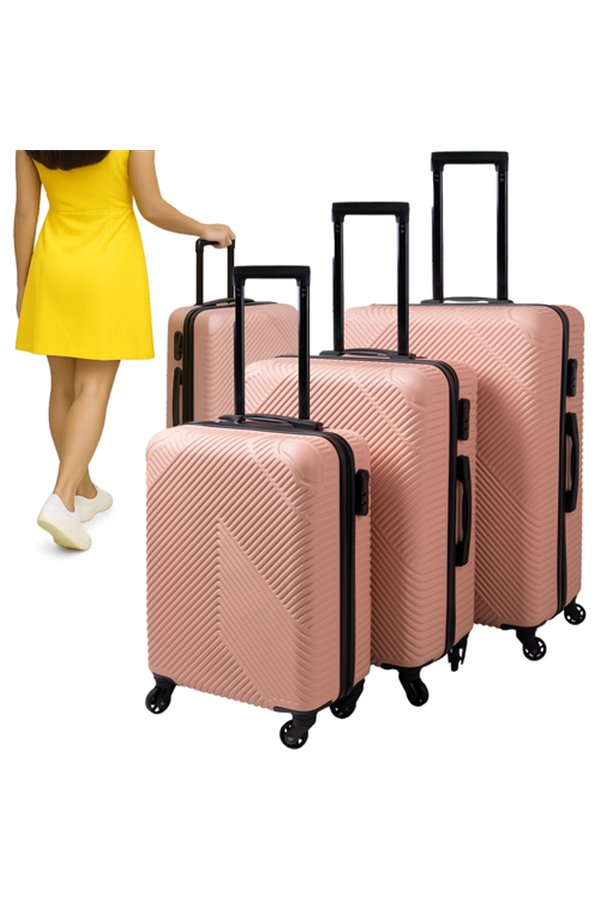 3-in-1 suitcase set - pink Trizand 26663