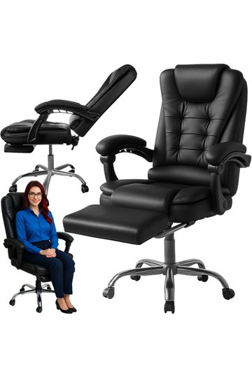 Biuro kėdė su pakoja – juoda Malatec 26195