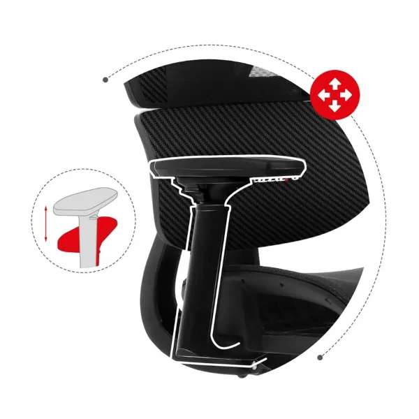 Spēļu Krēsls Huzaro Combat 8.0 Carbon Melns