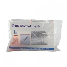 B.d Ultra Fine Jeringa Para Insulina U 100 1ml 29g X 12,7 Mm 10 Unidades Becton Dickinson