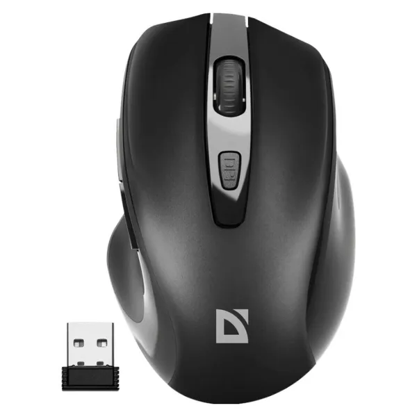 Bevielė optinė pelė Defender DEFENDER PRIME MB-053 RF SILENT Juoda