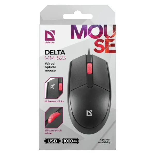 Žaidimų pelė Defender DELTA MM-523 Juoda
