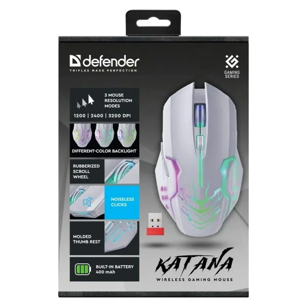 Žaidimų pelė Defender 52512 Balta 3200 DPI